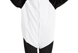 LATH.PIN - Pijama unisex para adulto con diseño de panda, disfraz de animal para cosplay, Halloween y carnaval, para invierno, Negro , XXL